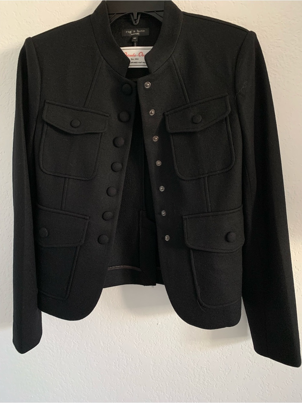NEW Rag & Bone Mercer Wool Blazer Jacket in Black Size 00